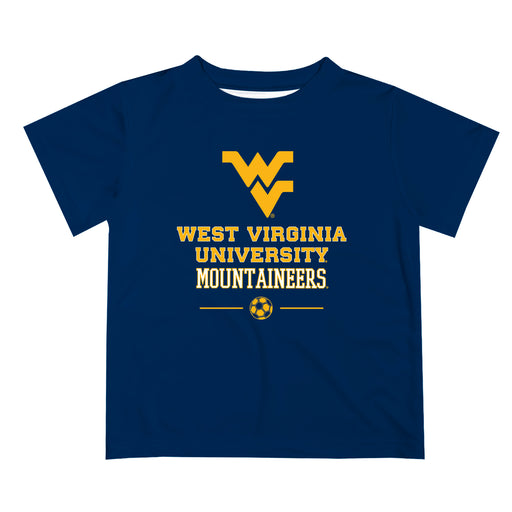 West Virginia Mountaineers Vive La Fete Soccer V1 Blue Short Sleeve Tee Shirt