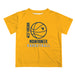 West Virginia Mountaineers Vive La Fete Basketball V1 Gold Short Sleeve Tee Shirt