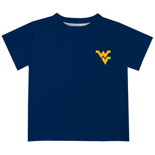 West Virginia University Mountaineers Hand Sketched Vive La Fete Impressions Artwork Boys Navy Short Sleeve Tee Shirt