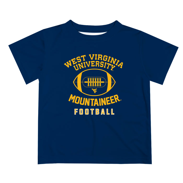 West Virginia Mountaineers Vive La Fete Football V2 Blue Short Sleeve Tee Shirt