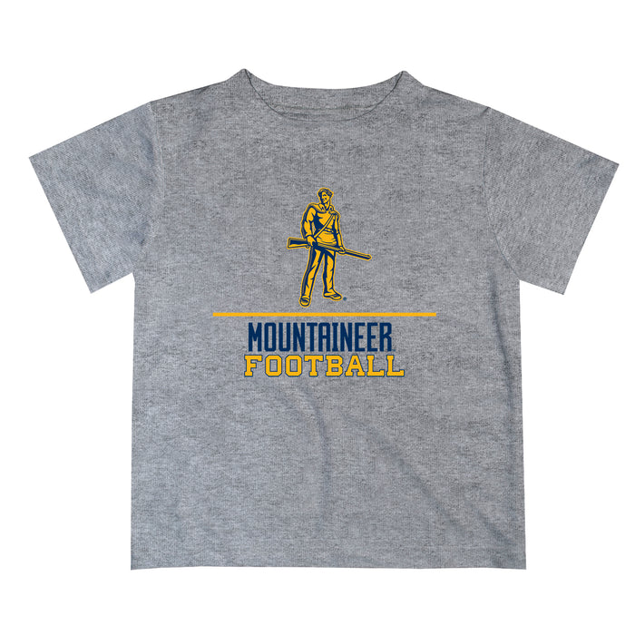 West Virginia Mountaineers Vive La Fete Football V1 Heather Gray Short Sleeve Tee Shirt