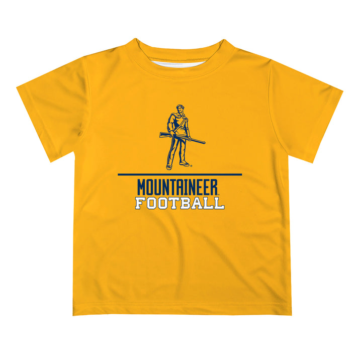 West Virginia Mountaineers Vive La Fete Football V1 Gold Short Sleeve Tee Shirt