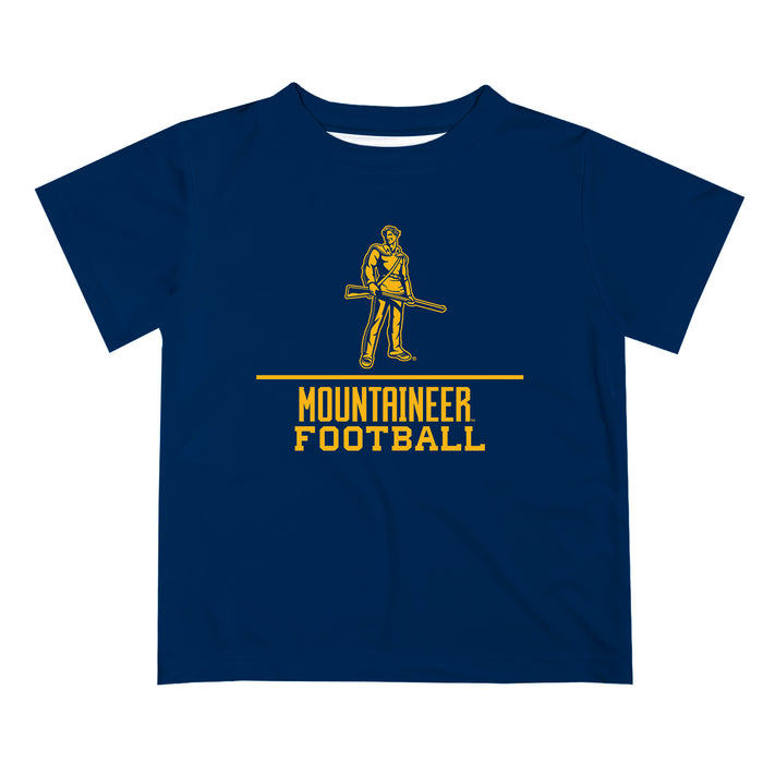 West Virginia Mountaineers Vive La Fete Football V1 Blue Short Sleeve Tee Shirt