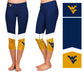 West Virginia Mountaineers Vive La Fete Game Day Collegiate Ankle Color Block Women Blue Gold Capri Leggings - Vive La Fête - Online Apparel Store