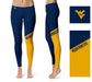 West Virginia University Mountaineers Vive La Fete Game Day Collegiate Leg Color Block Women Navy Gold Yoga Leggings - Vive La Fête - Online Apparel Store