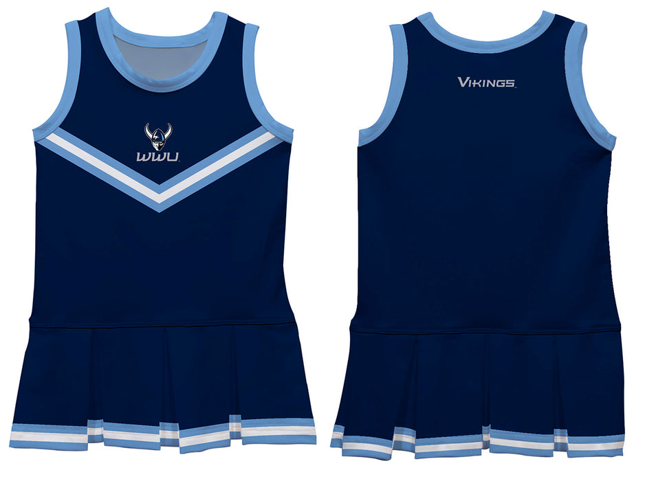 Western Washington Vikings Vive La Fete Game Day Blue Sleeveless Youth Cheerleader Dress - Vive La Fête - Online Apparel Store