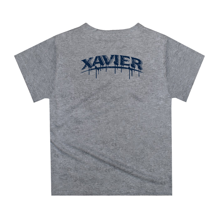 Xavier University Muskateers Original Dripping Basketball Heather Gray T-Shirt by Vive La Fete - Vive La Fête - Online Apparel Store