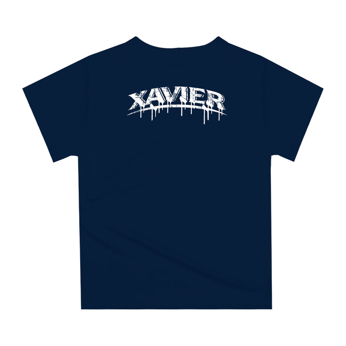 Xavier University Muskateers Original Dripping Basketball Blue T-Shirt by Vive La Fete - Vive La Fête - Online Apparel Store