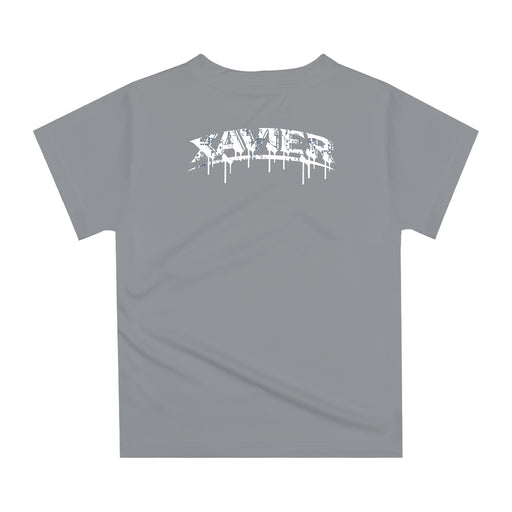 Xavier University Muskateers Original Dripping Basketball Gray T-Shirt by Vive La Fete - Vive La Fête - Online Apparel Store