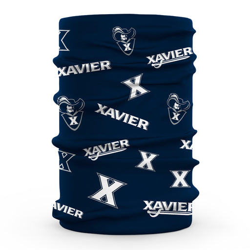 Xavier University Muskateers Vive La Fete All Over Logo Game Day  Collegiate Face Cover Soft 4-Way Stretch Neck Gaiter - Vive La Fête - Online Apparel Store