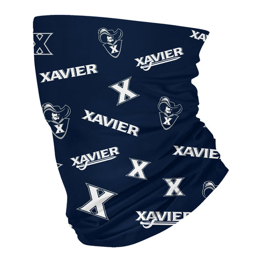 Xavier University Muskateers Vive La Fete All Over Logo Game Day  Collegiate Face Cover Soft 4-Way Stretch Neck Gaiter - Vive La Fête - Online Apparel Store