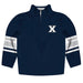Xavier University Muskateers Vive La Fete Game Day Navy Quarter Zip Pullover Stripes on Sleeves - Vive La Fête - Online Apparel Store