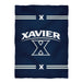 Xavier University Muskateers Vive La Fete Game Day Soft Premium Fleece Navy Throw Blanket 40 x 58" Logo and Stripes" - Vive La Fête - Online Apparel Store