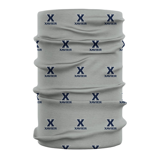 Xavier University Muskateers All Over Logo Game Day Collegiate Face Cover Soft 4-Way Stretch Two Ply Neck Gaiter - Vive La Fête - Online Apparel Store