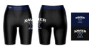 Xavier University Muskateers Vive La Fete Game Day Logo on Thigh and Waistband Black and Navy Women Bike Short 9 Inseam" - Vive La Fête - Online Apparel Store
