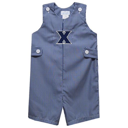 Xavier University Musketeers Embroidered Navy Gingham Boys Jon Jon