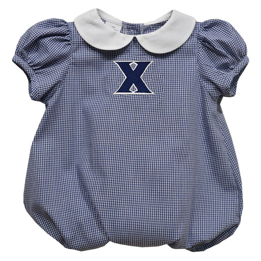 Xavier University Musketeers Embroidered Navy Girls Baby Bubble Short Sleeve
