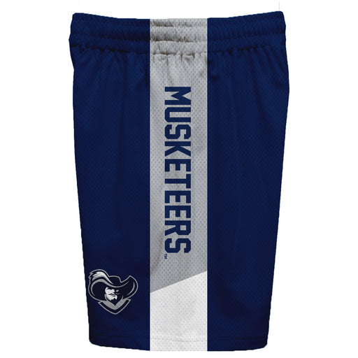 Xavier Musketeers Vive La Fete Game Day Blue Stripes Boys Solid Gray Athletic Mesh Short - Vive La Fête - Online Apparel Store