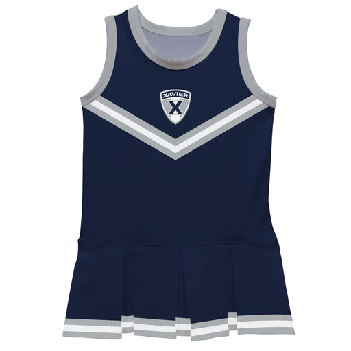 Xavier University Musketeers Vive La Fete Game Day Blue Sleeveless Cheerleader Dress