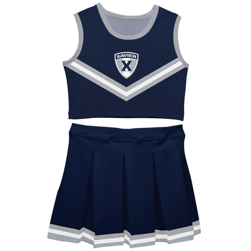 Xavier University Musketeers Vive La Fete Game Day Blue Sleeveless Cheerleader Set