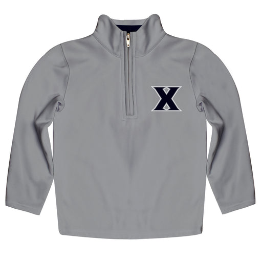 Xavier Musketeers Vive La Fete Game Day Solid Gray Quarter Zip Pullover Sleeves