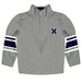 Xavier Musketeers Vive La Fete Game Day Gray Quarter Zip Pullover Stripes on Sleeves