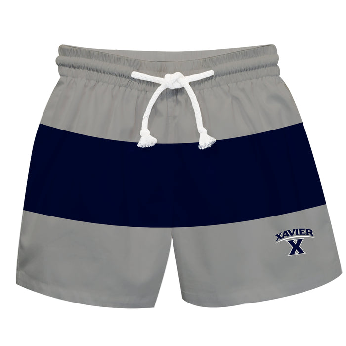 Xavier Musketeers Vive La Fete Gray Blue Stripes Swimtrunks V2