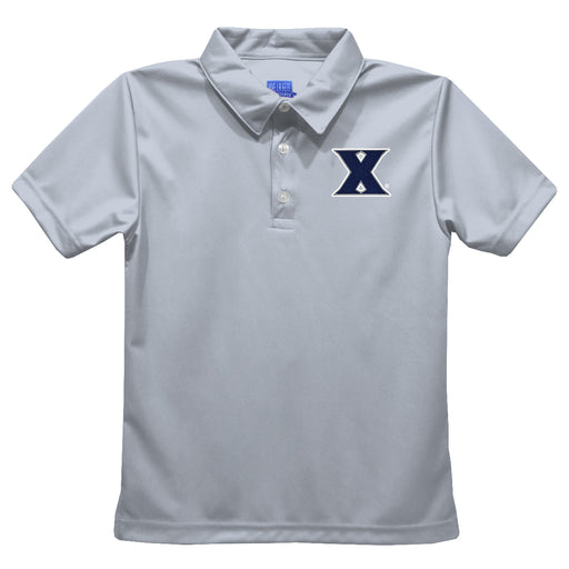 Xavier University Musketeers Embroidered Gray Short Sleeve Polo Box Shirt