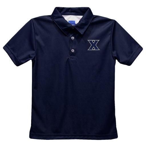 Xavier University Musketeers Embroidered Navy Short Sleeve Polo Box Shirt