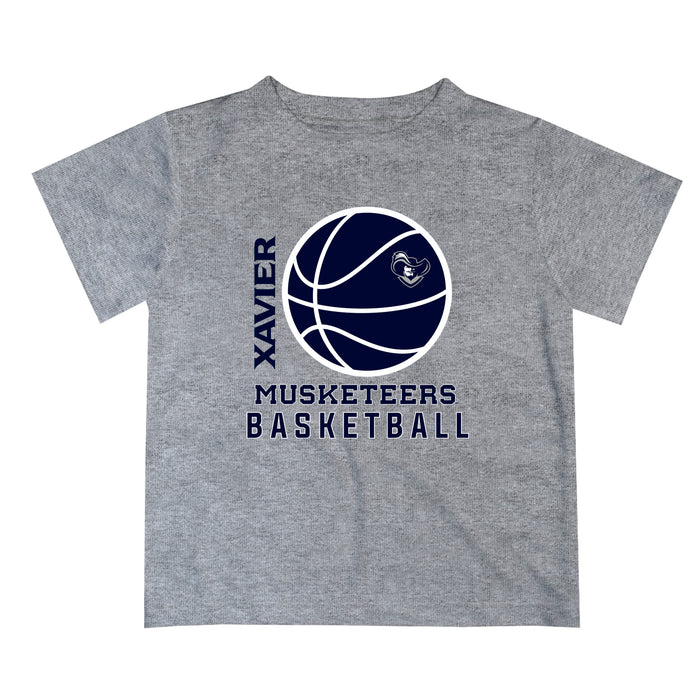 Xavier University Musketeers Vive La Fete Basketball V1 Heather Gray Short Sleeve Tee Shirt