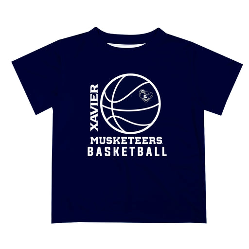 Xavier University Musketeers Vive La Fete Basketball V1 Blue Short Sleeve Tee Shirt