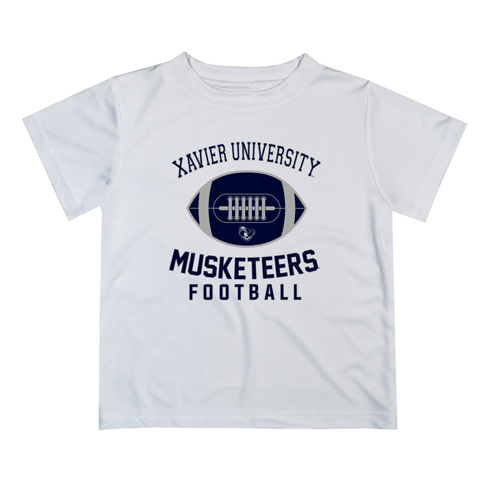 Xavier University Musketeers Vive La Fete Football V2 White Short Sleeve Tee Shirt