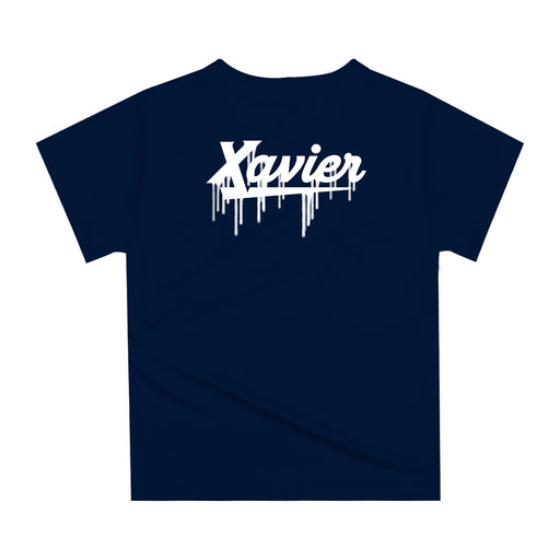 Xavier Musketeers Original Dripping Baseball Helmet Blue T-Shirt by Vive La Fete - Vive La Fête - Online Apparel Store