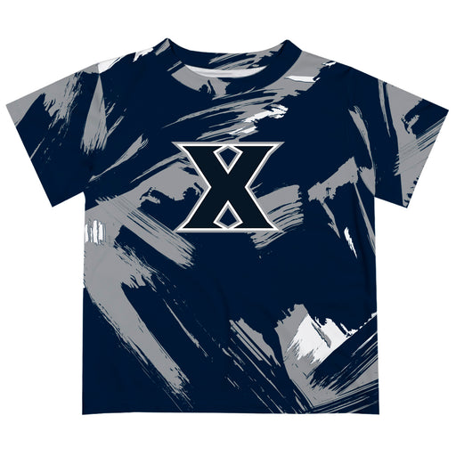 Xavier University Musketeers Vive La Fete Boys Game Day Blue Short Sleeve Tee Paint Brush