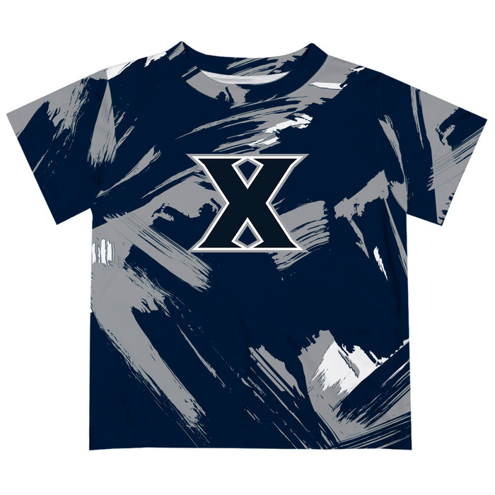 Xavier University Musketeers Vive La Fete Boys Game Day Blue Short Sleeve Tee Paint Brush