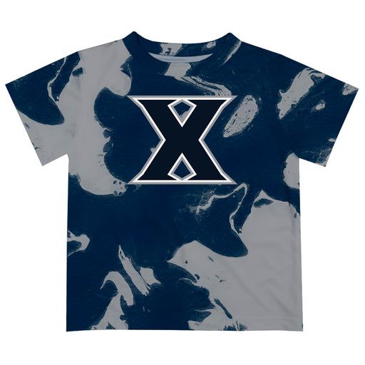 Xavier University Musketeers Vive La Fete Marble Boys Game Day Blue Short Sleeve Tee