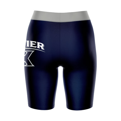 Xavier Musketeers Vive La Fete Game Day Logo on Thigh and Waistband Blue and Gray Women Bike Short 9 Inseam - Vive La Fête - Online Apparel Store