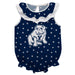 Yale Bulldogs Swirls Navy Sleeveless Ruffle Onesie Logo Bodysuit
