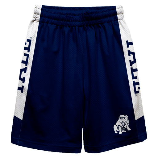 Yale Bulldogs Vive La Fete Game Day Navy Stripes Boys Solid White Athletic Mesh Short