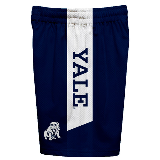 Yale Bulldogs Vive La Fete Game Day Navy Stripes Boys Solid White Athletic Mesh Short - Vive La Fête - Online Apparel Store