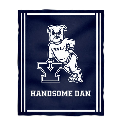 Yale University Bulldogs Vive La Fete Kids Game Day Blue Plush Soft Minky Blanket 36 x 48 Mascot