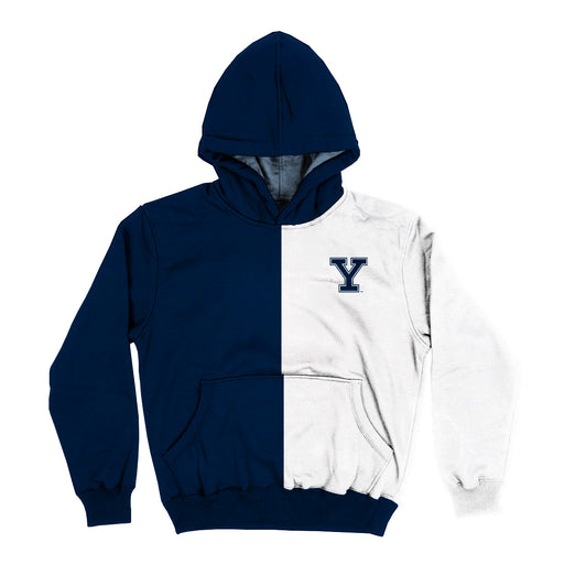 Yale Bulldogs Vive La Fete Color Block Youth Navy White Fleece Long Sleeve Hoodie V2