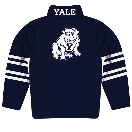 Yale Bulldogs Vive La Fete Game Day Navy Quarter Zip Pullover Stripes on Sleeves - Vive La Fête - Online Apparel Store