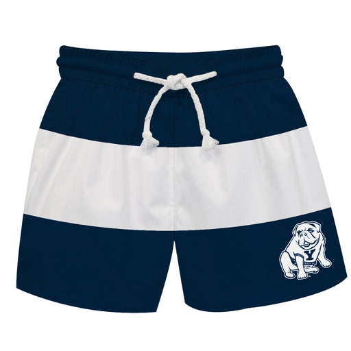 Yale Bulldogs Vive La Fete Navy White Stripes Swimtrunks V2