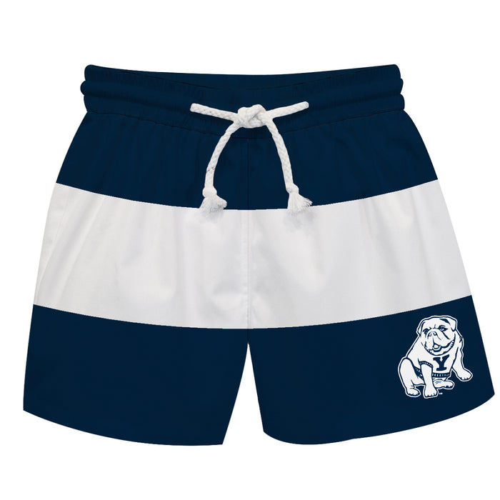 Yale Bulldogs Vive La Fete Navy White Stripes Swimtrunks V2