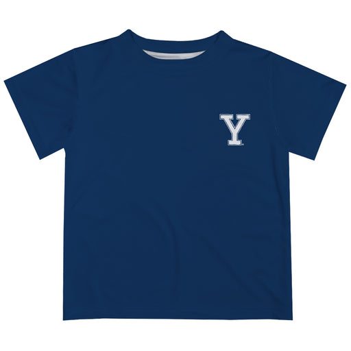 Yale University Bulldogs Hand Sketched Vive La Fete Impressions Artwork Boys Blue Short Sleeve Tee Shirt
