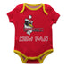 Youngstown State Penguins Vive La Fete Infant Game Day Red Short Sleeve Onesie New Fan Logo and Mascot Bodysuit