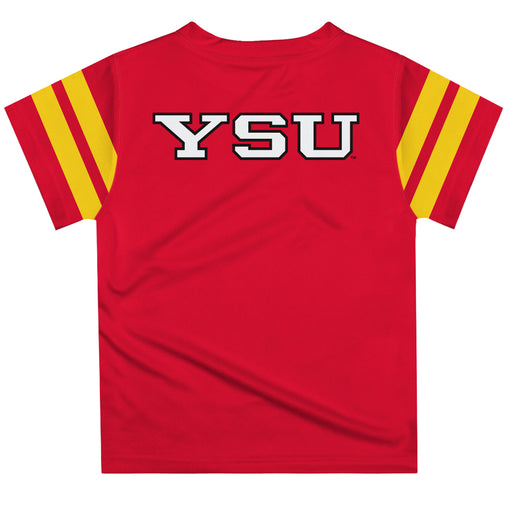 Youngstown State Penguins Vive La Fete Boys Game Day Red Short Sleeve Tee with Stripes on Sleeves - Vive La Fête - Online Apparel Store
