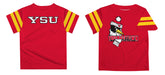 Youngstown State Penguins Vive La Fete Boys Game Day Red Short Sleeve Tee with Stripes on Sleeves - Vive La Fête - Online Apparel Store