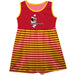 Youngstown State University Penguins Red and Gold Sleeveless Tank Dress with Stripes on Skirt by Vive La Fete